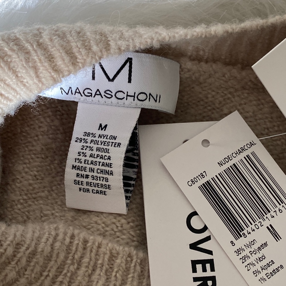 Magaschoni Cream and Black Striped Sweater - Picture 8 of 8